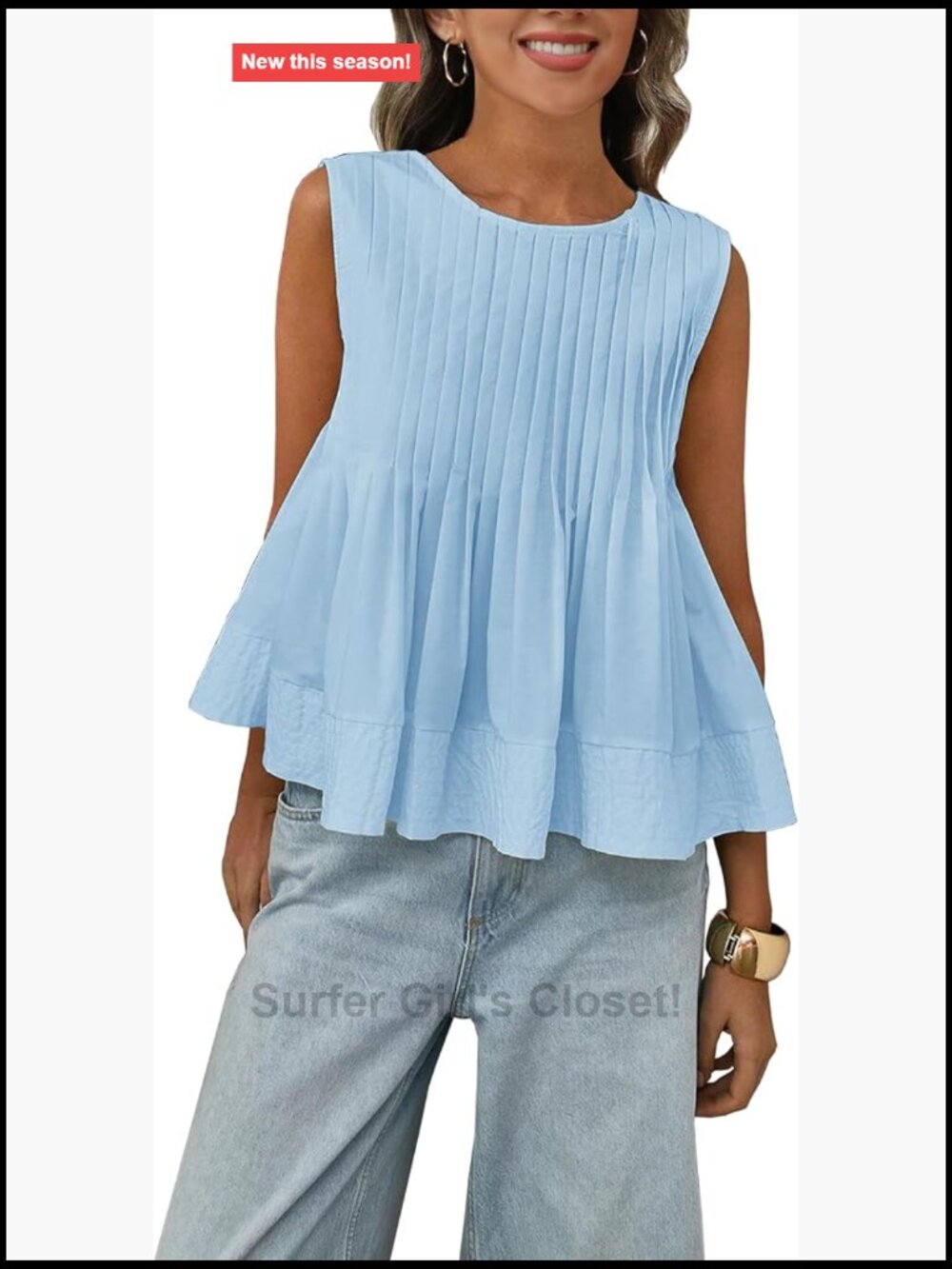 Womens Cotton Modal Pleated Peplum Tank Top Y2K Babydoll Summer Blouse